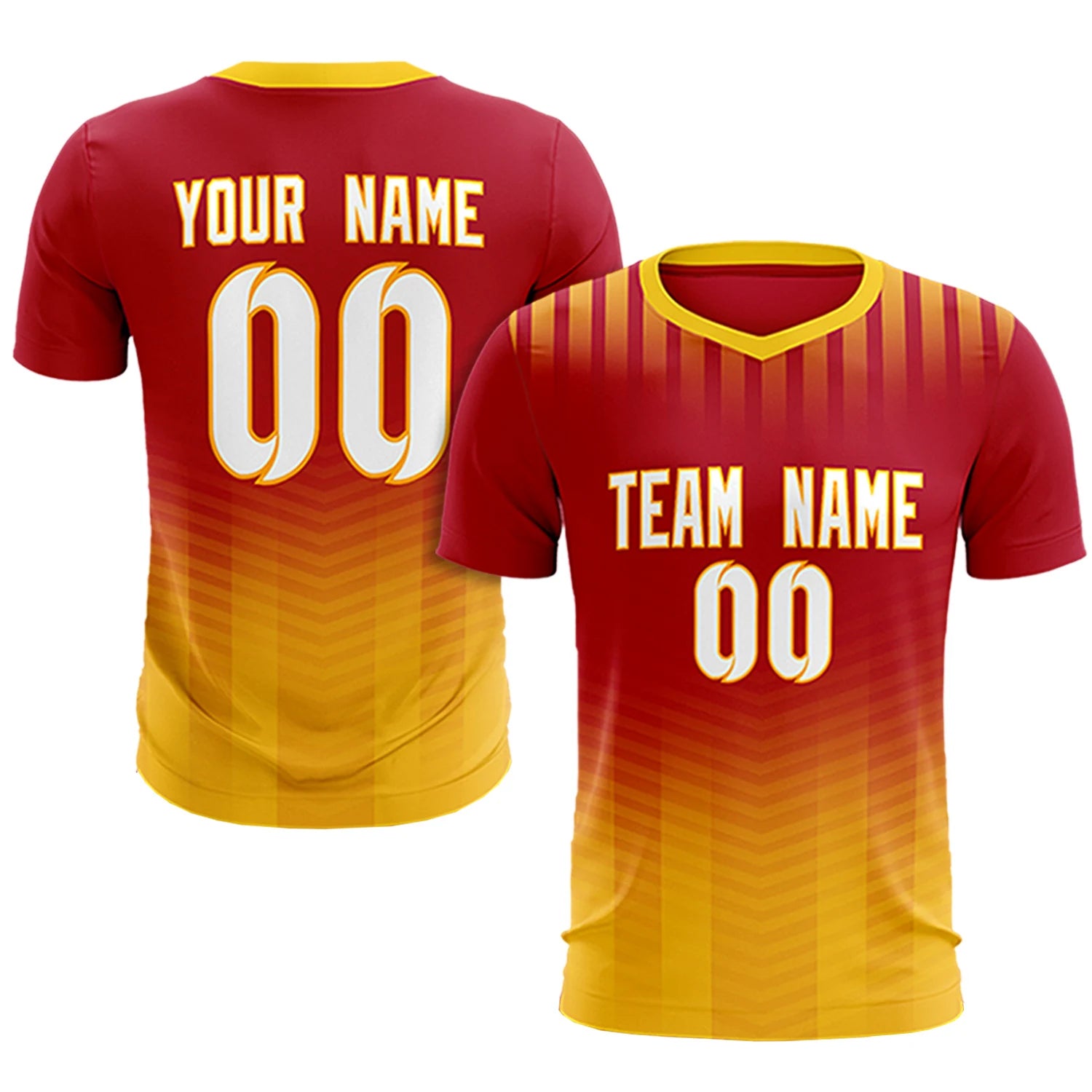 Custom Red Gold01 Soft Training Uniform Soccer Sets Jersey