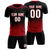 Custom Black Red Soft Training Uniform Soccer Sets Jersey