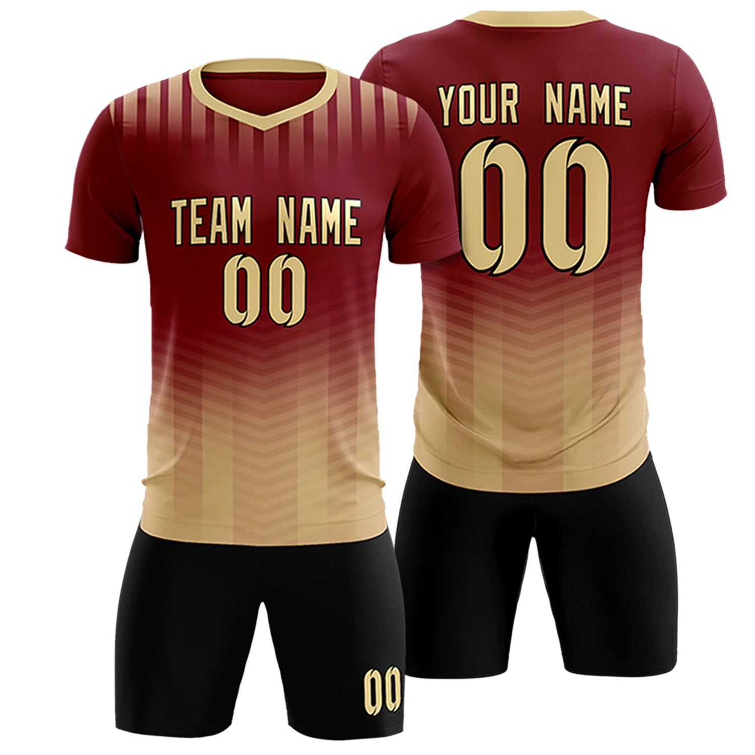 Custom Crimson Khaki Soft Training Uniform Soccer Sets Jersey