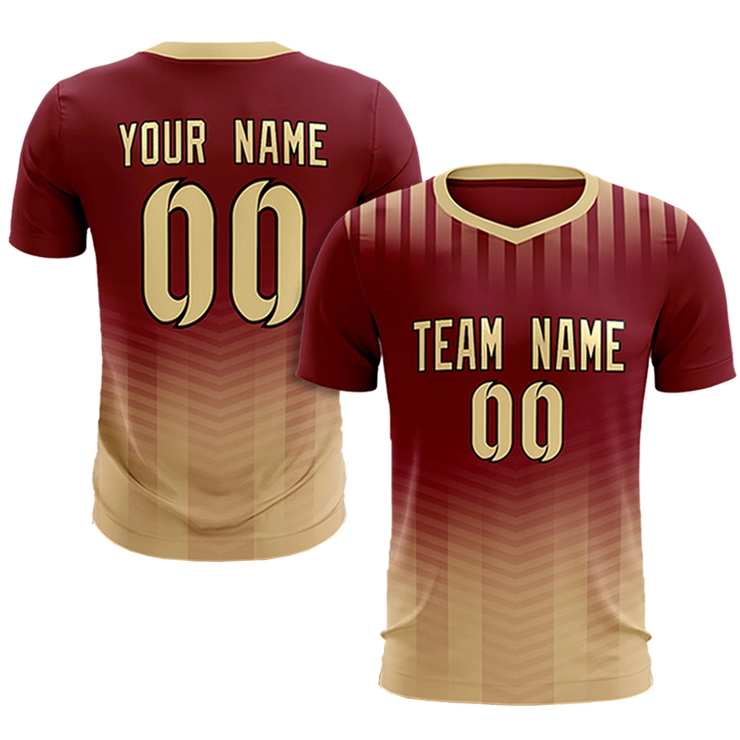 Custom Crimson Khaki Soft Training Uniform Soccer Sets Jersey