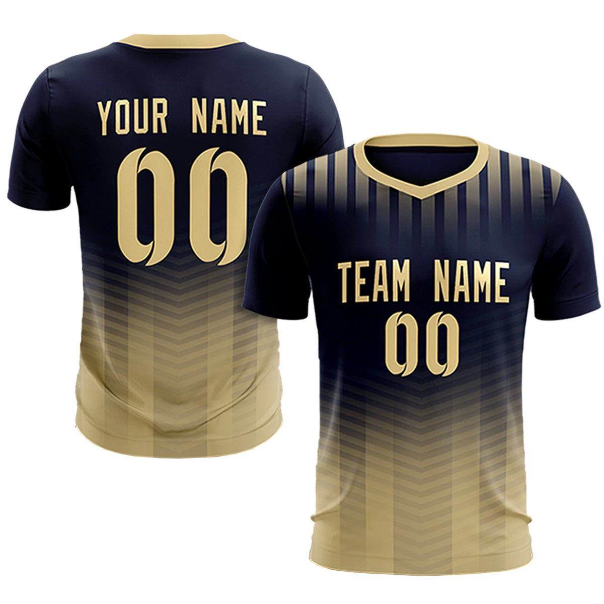 Custom Navy Khaki Soft Training Uniform Soccer Sets Jersey