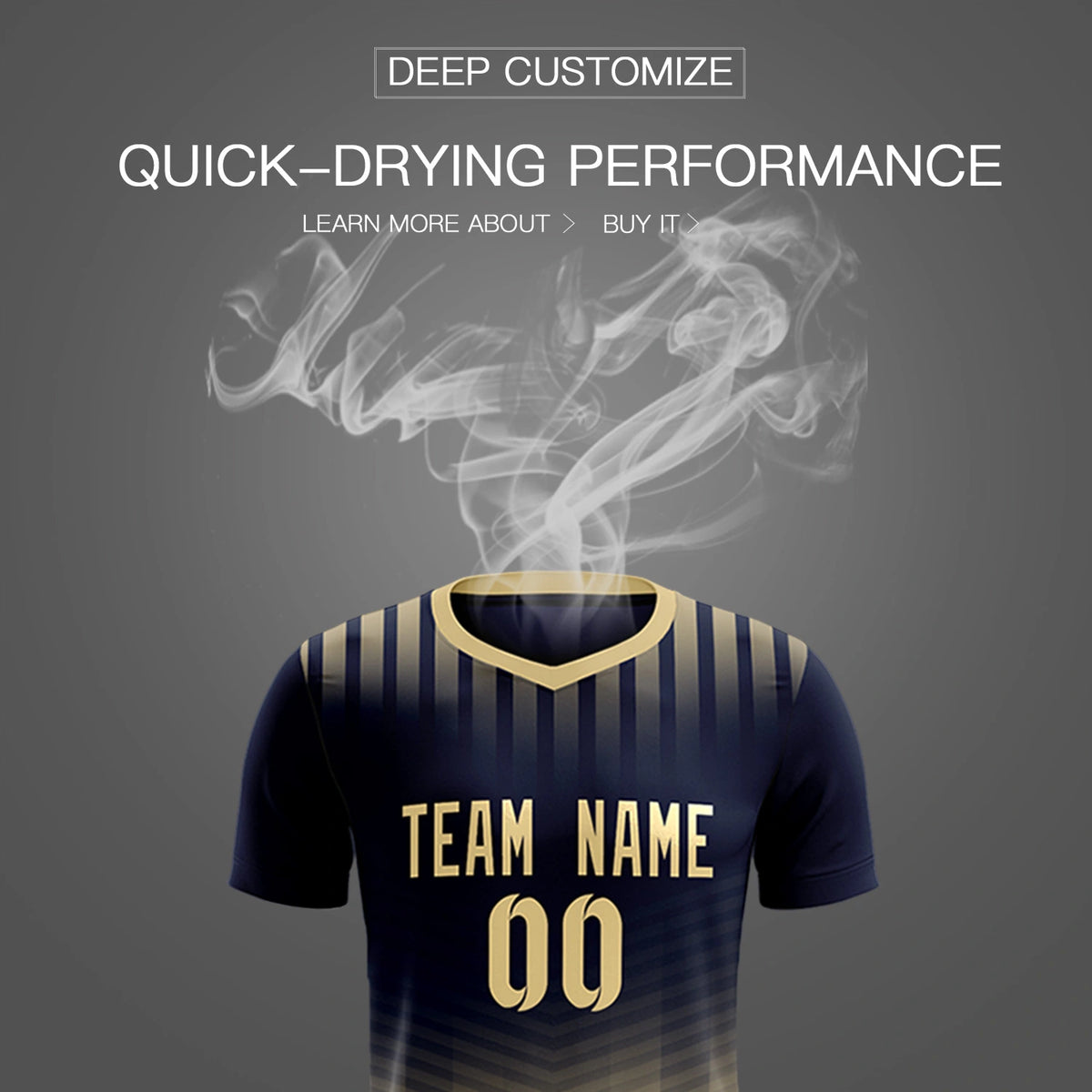 Custom Navy Khaki Soft Training Uniform Soccer Sets Jersey