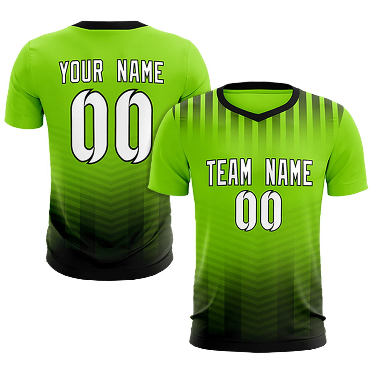 Custom Neon Green Black Soft Training Uniform Soccer Sets Jersey