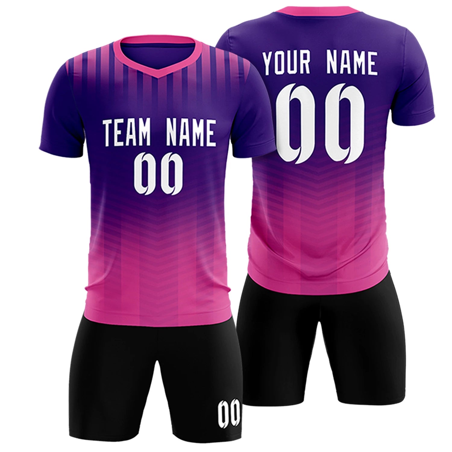 Custom Purple Pink Soft Training Uniform Soccer Sets Jersey