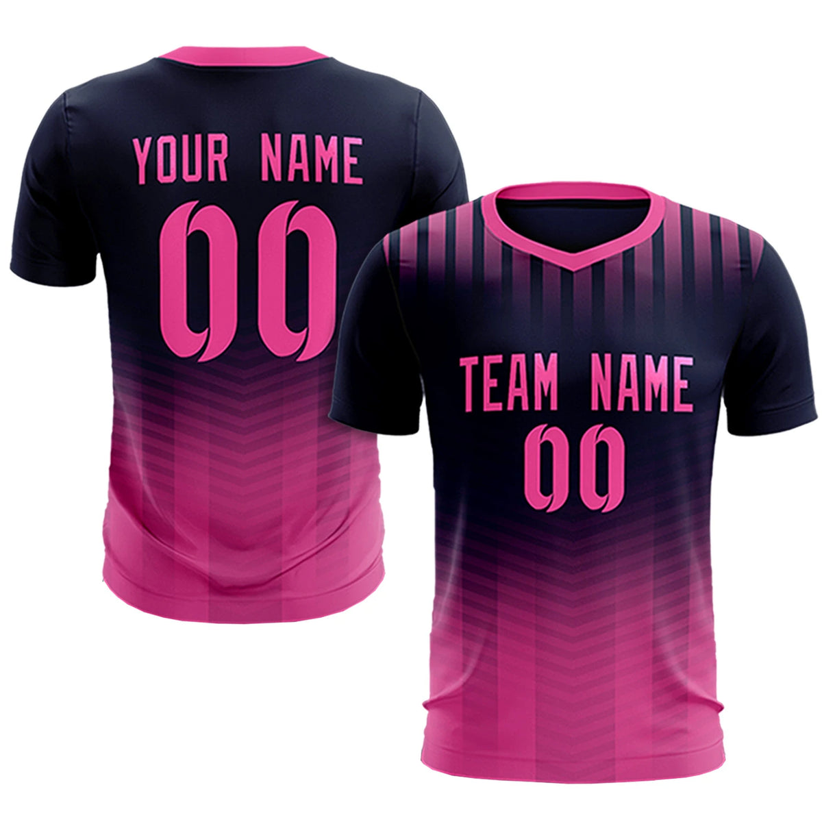 Custom Navy Pink Soft Training Uniform Soccer Sets Jersey