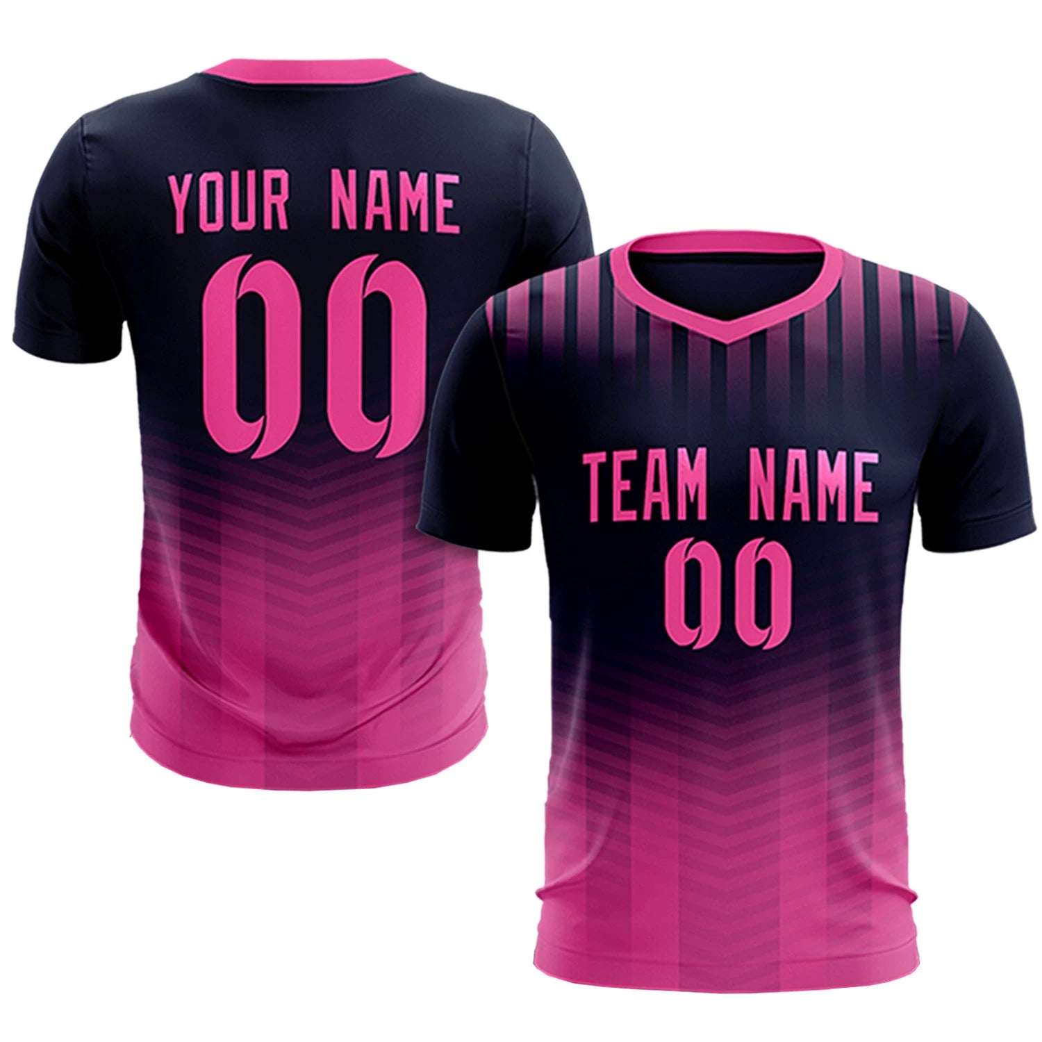 Custom Navy Pink Soft Training Uniform Soccer Sets Jersey