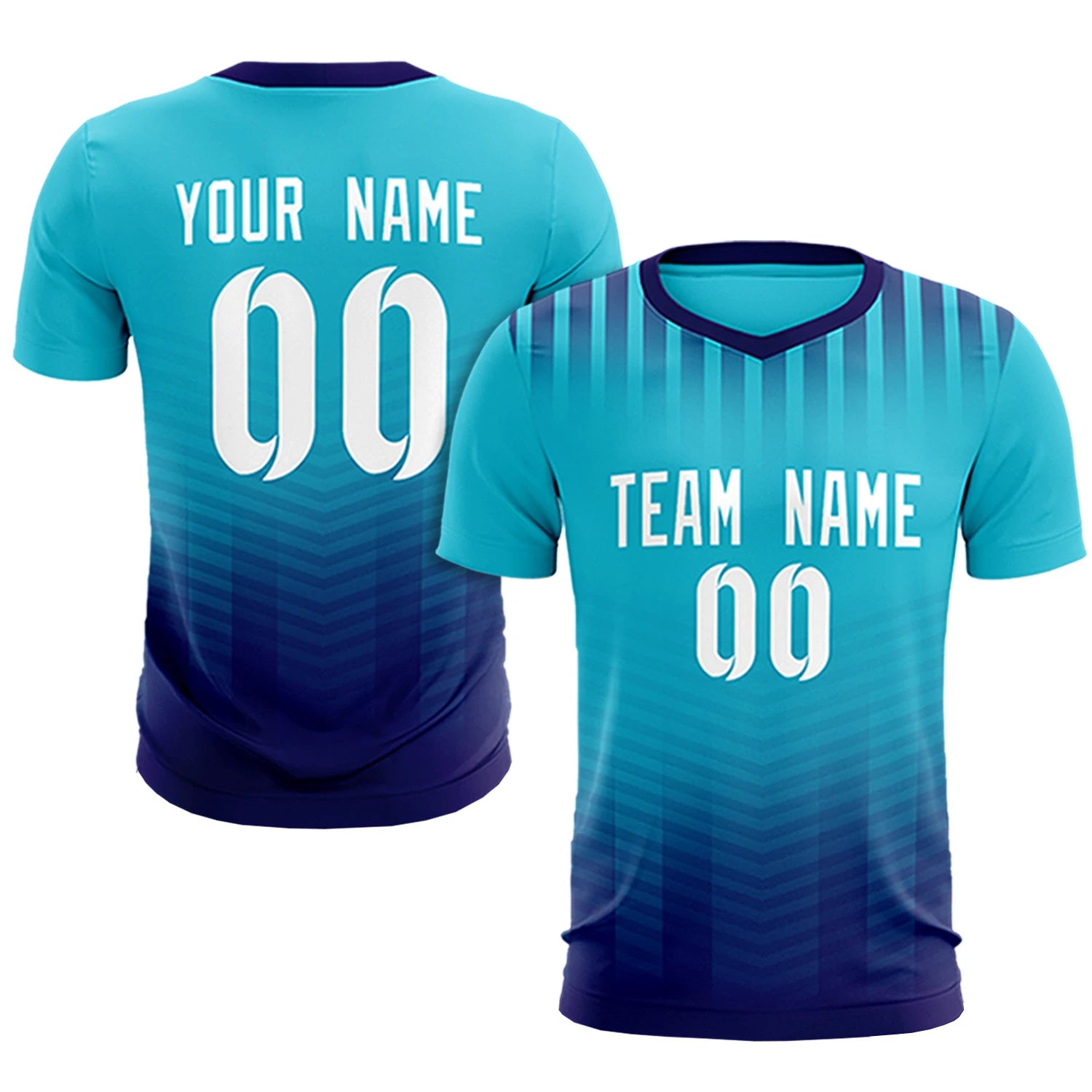 Custom Powder Blue Navy Soft Training Uniform Soccer Sets Jersey