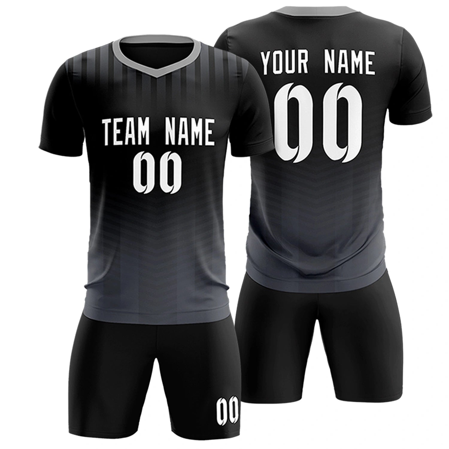 Custom Black Navy Soft Training Uniform Soccer Sets Jersey