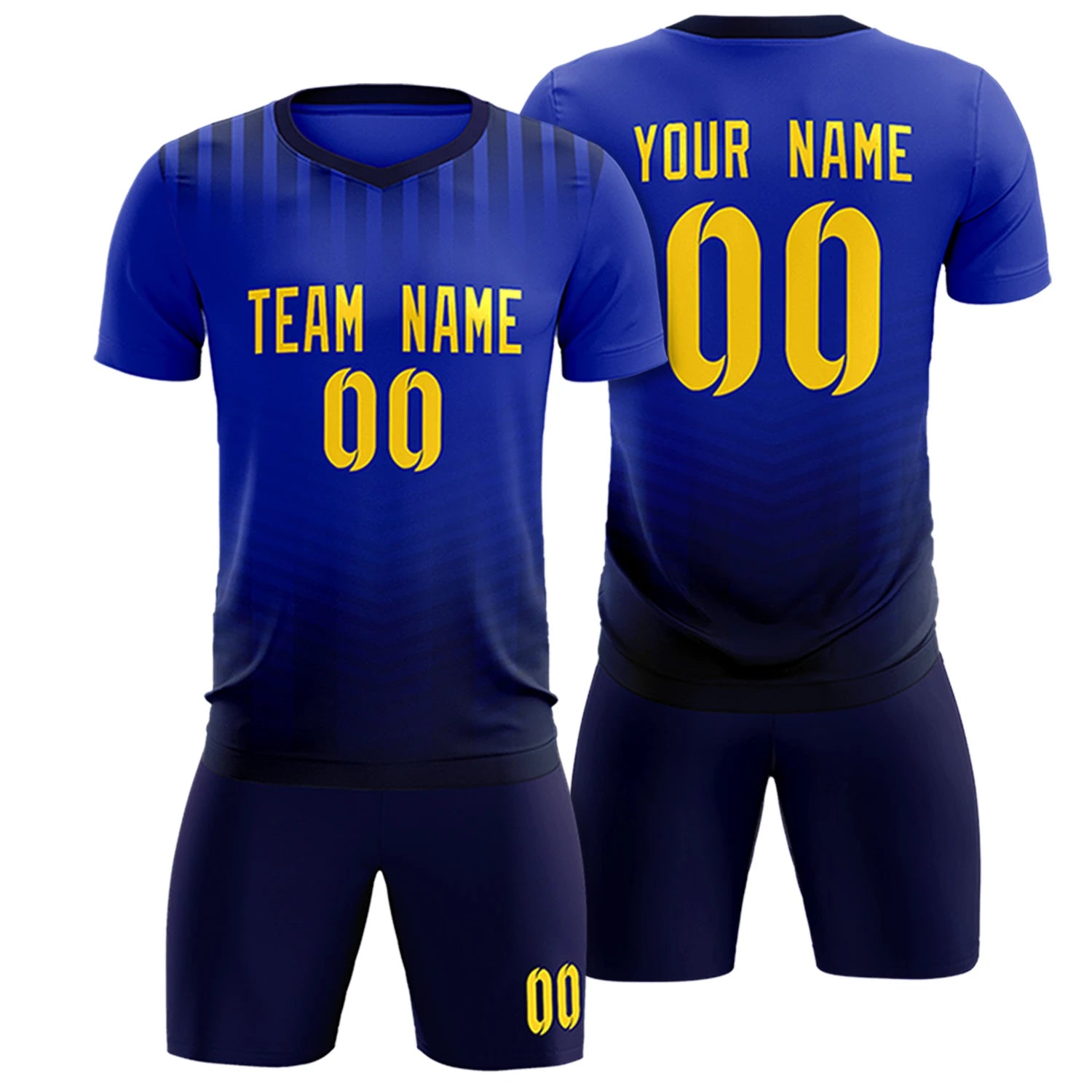 Custom Royal Blue Navy Soft Training Uniform Soccer Sets Jersey