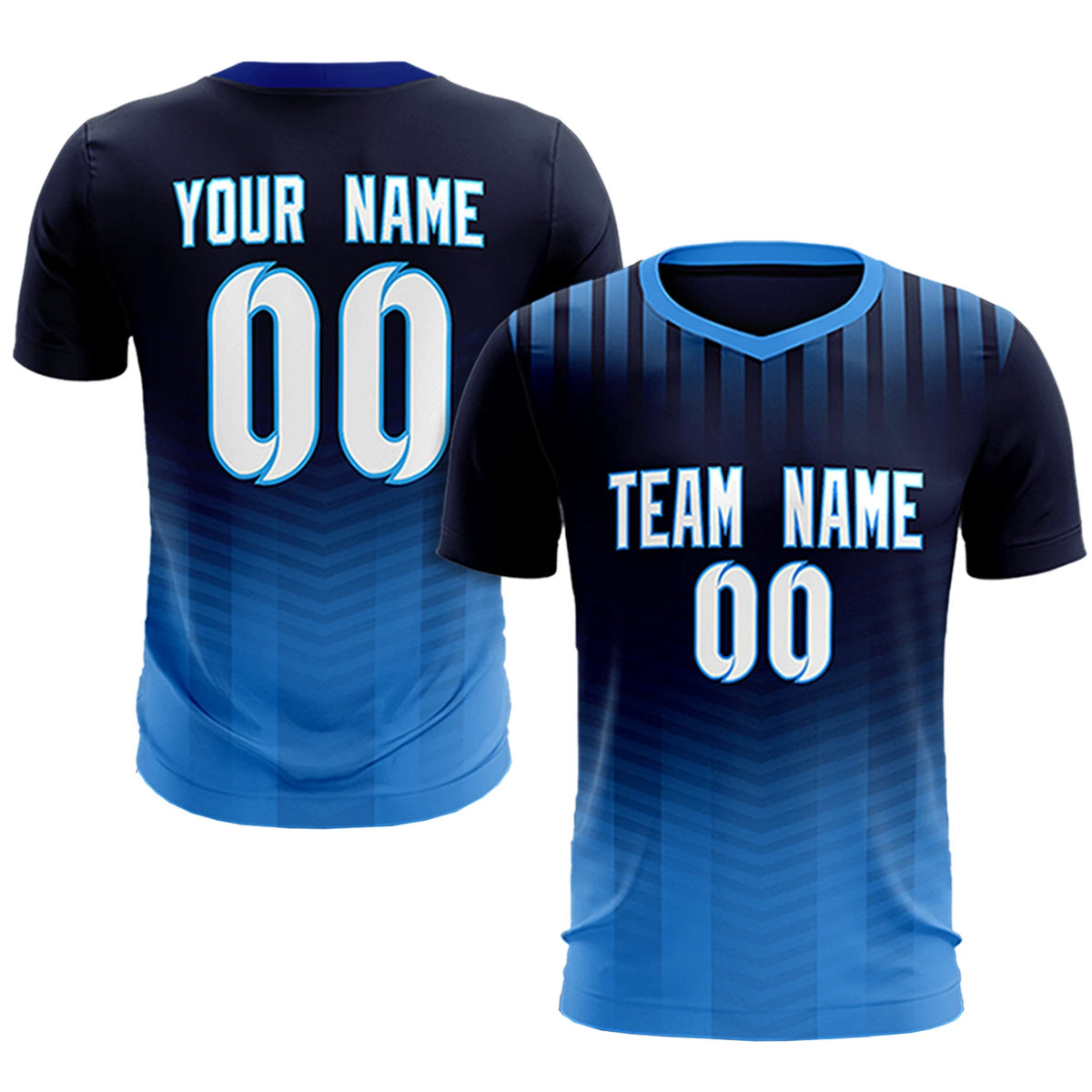 Custom Royal Blue Powder Blue Soft Training Uniform Soccer Sets Jersey
