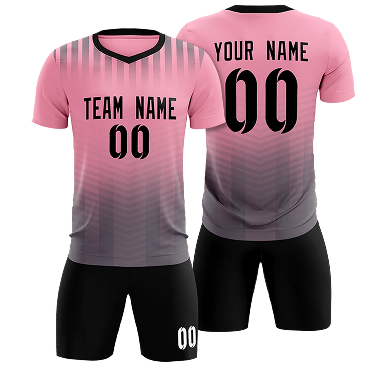 Custom Light Pink Gray Soft Training Uniform Soccer Sets Jersey