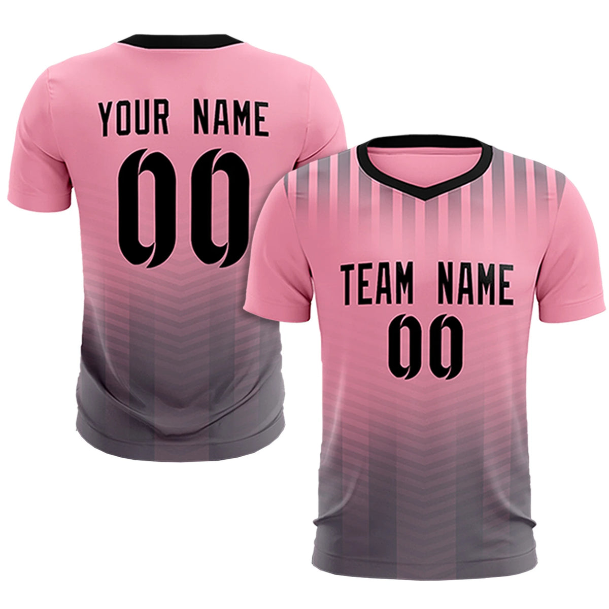 Custom Light Pink Gray Soft Training Uniform Soccer Sets Jersey