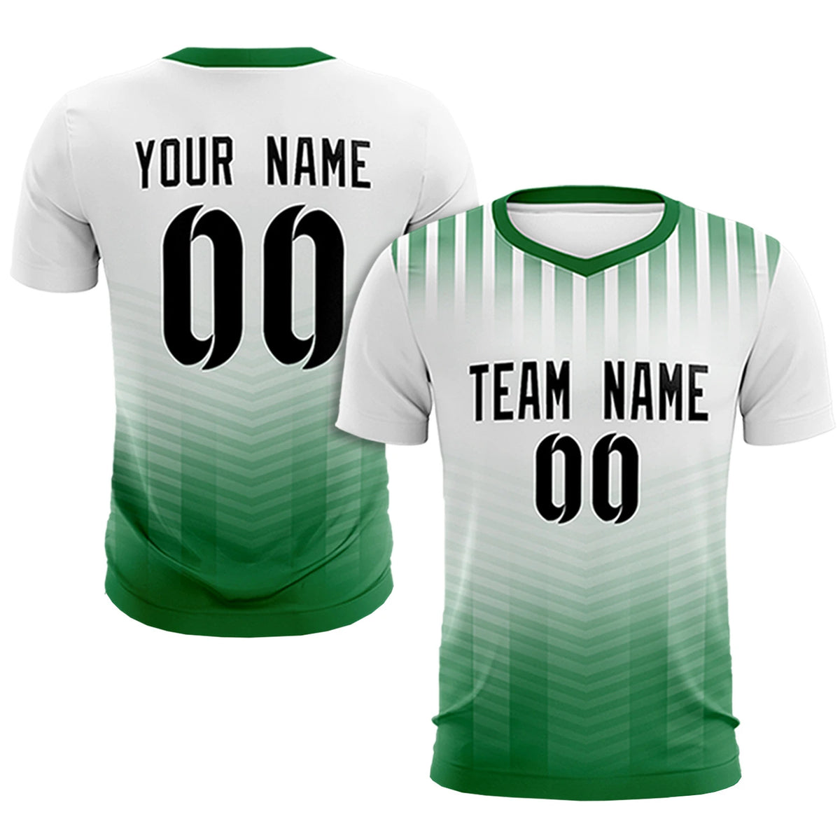 Custom White Kelly Green Soft Training Uniform Soccer Sets Jersey