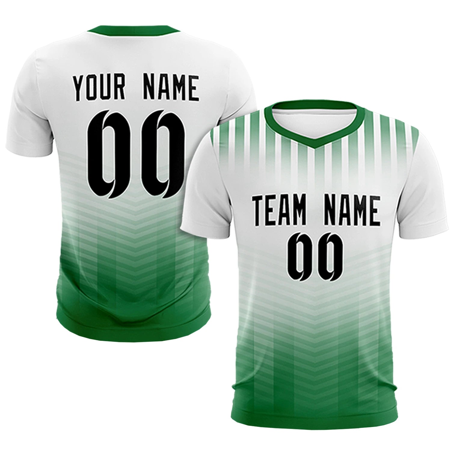 Custom White Kelly Green Soft Training Uniform Soccer Sets Jersey