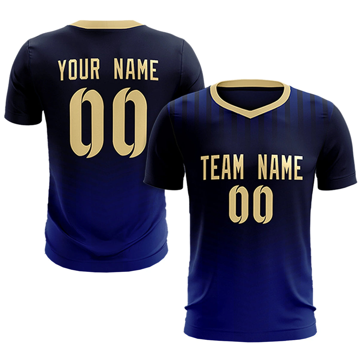 Custom Navy Khaki Soft Training Uniform Soccer Sets Jersey
