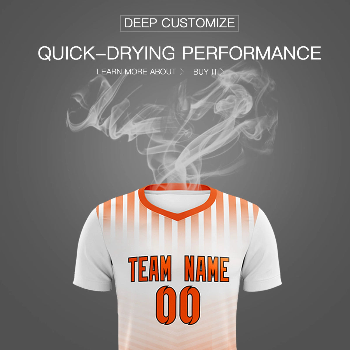 Custom White Orange Soft Training Uniform Soccer Sets Jersey