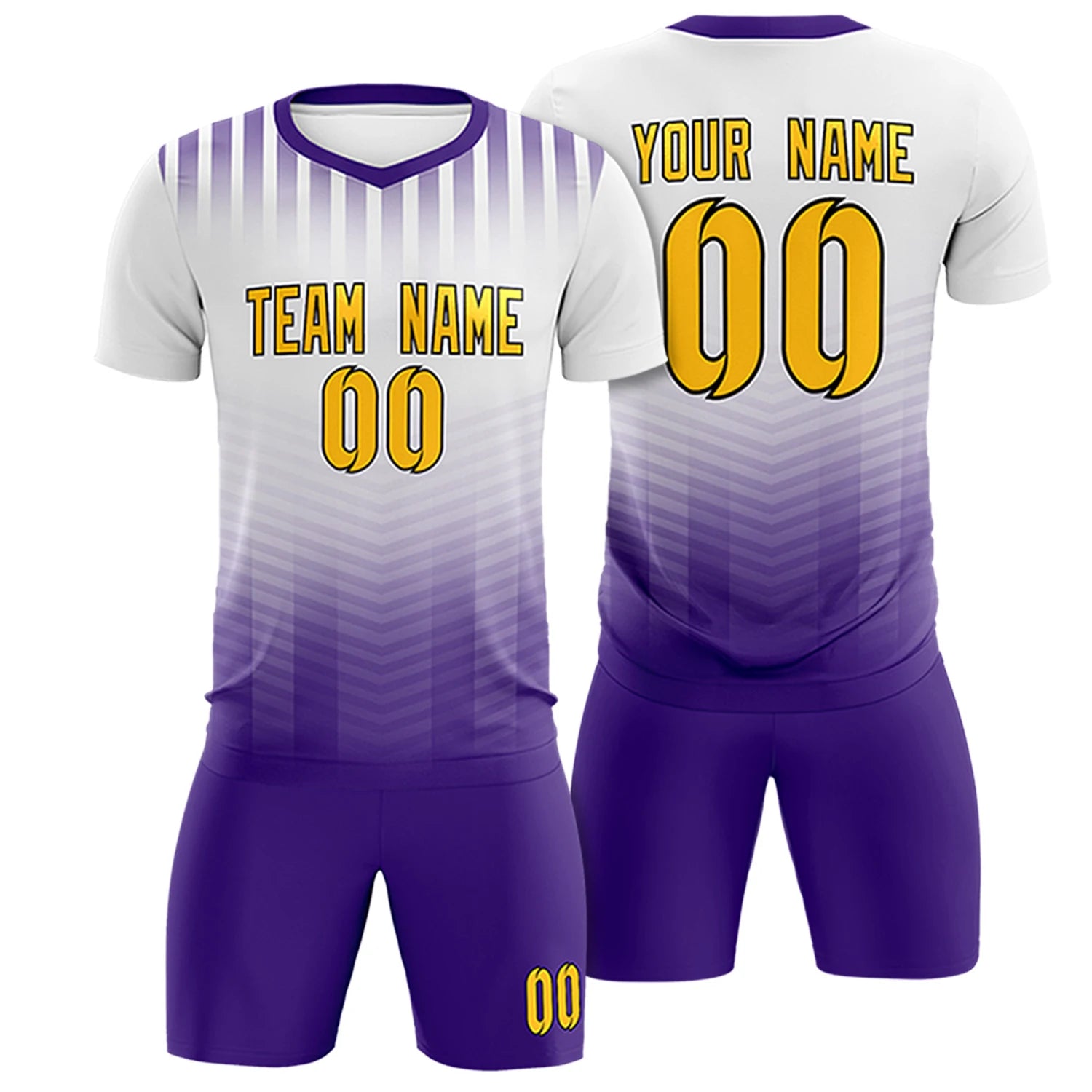 Custom White Purple Soft Training Uniform Soccer Sets Jersey