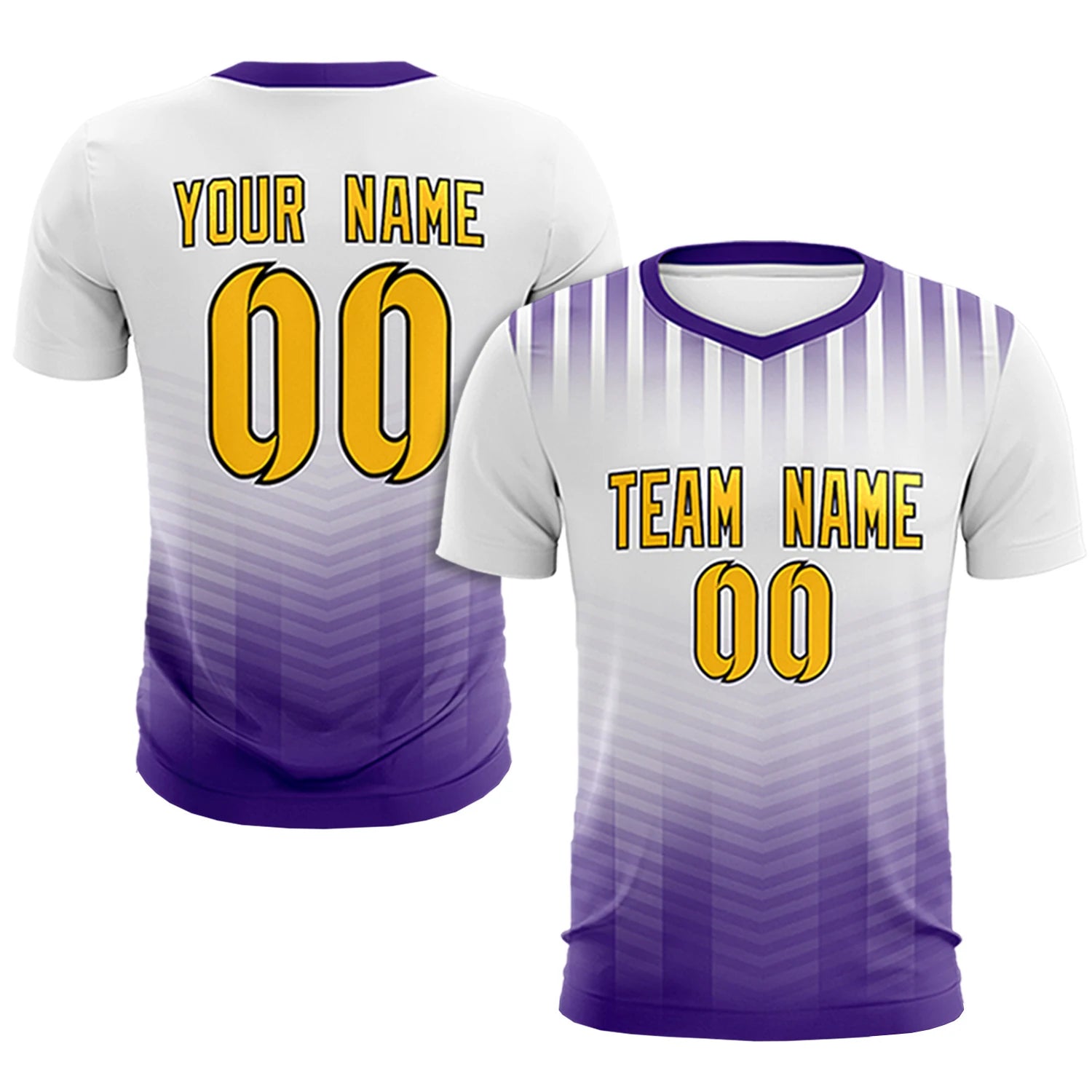 Custom White Purple Soft Training Uniform Soccer Sets Jersey