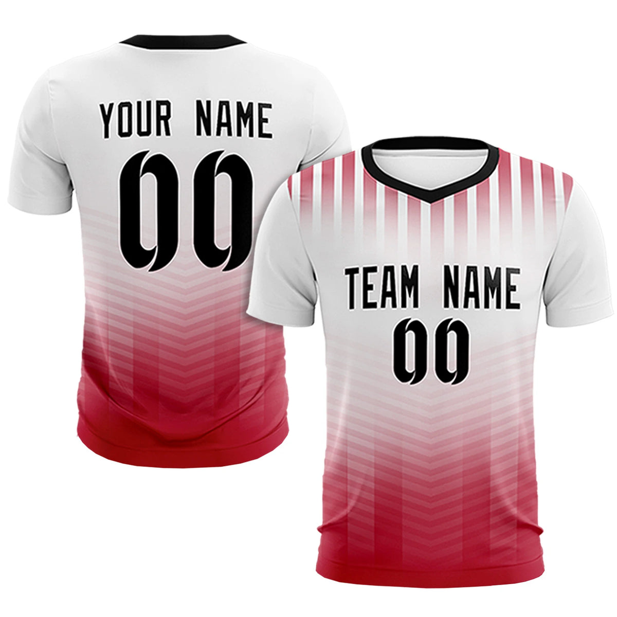 Custom White Red Soft Training Uniform Soccer Sets Jersey