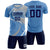 Custom Light Blue White-Gray Casual Printing Sportswear Soccer Sets Jersey