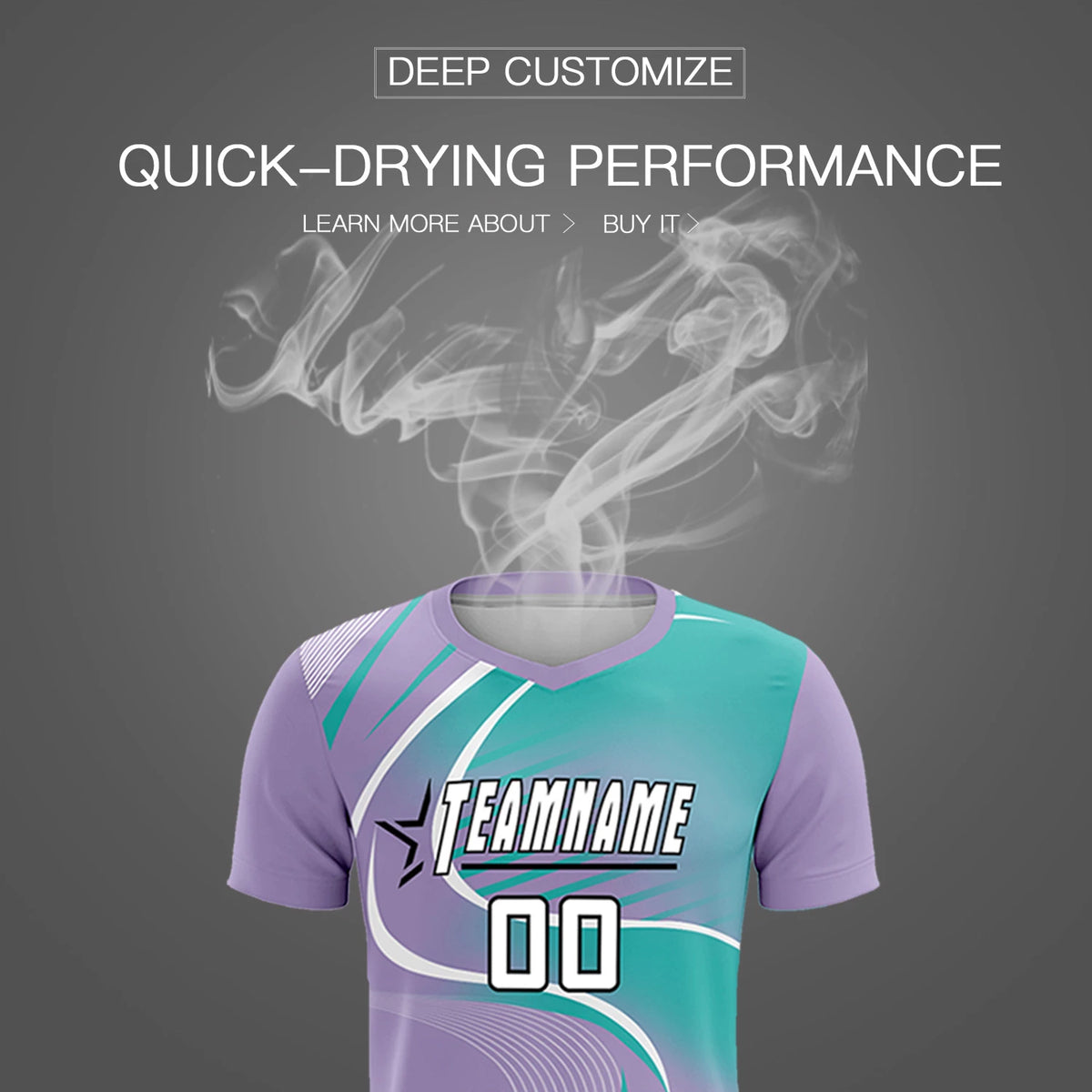 Custom Light Purple White-Bright Green Casual Printing Sportswear Soccer Sets Jersey