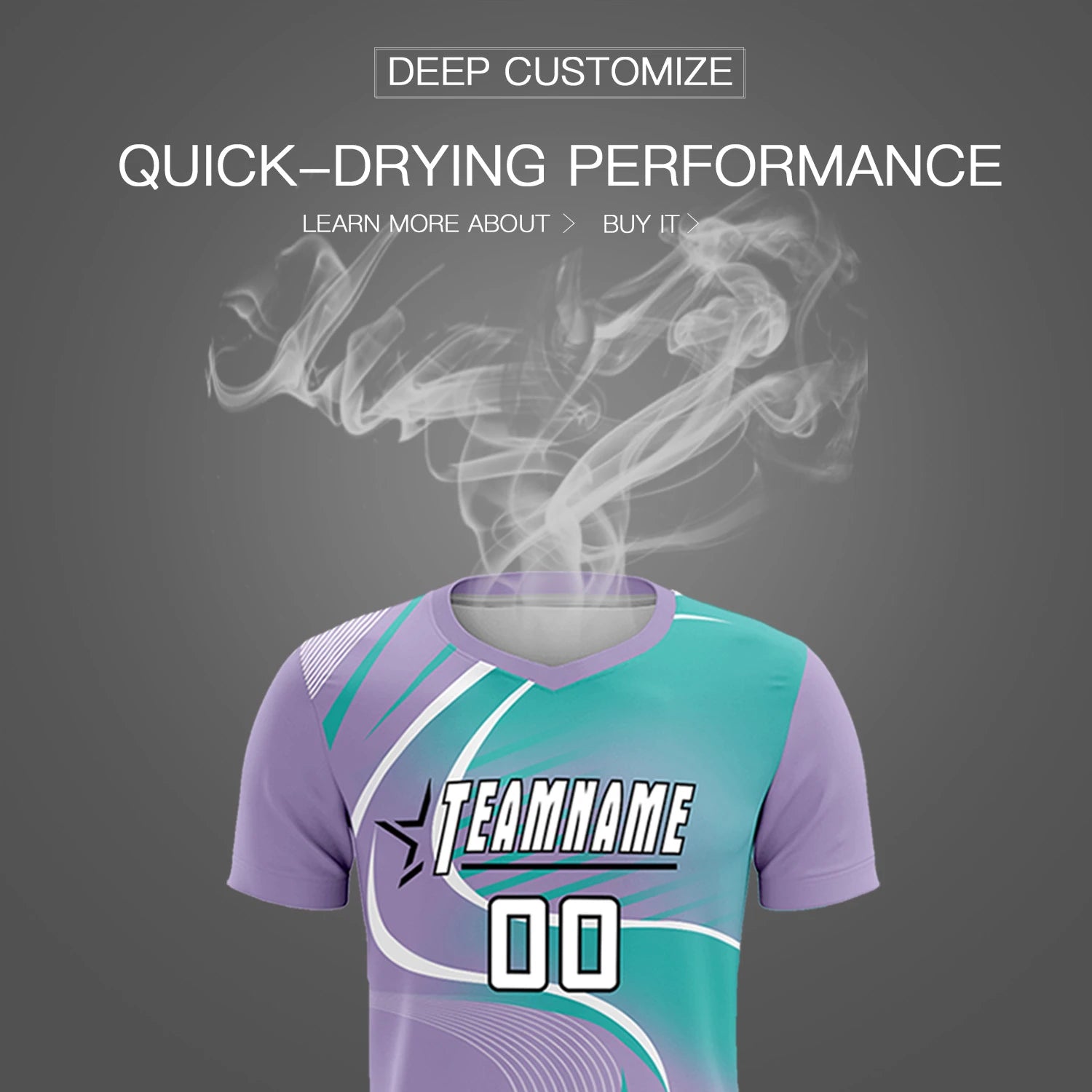 Custom Light Purple White-Bright Green Casual Printing Sportswear Soccer Sets Jersey