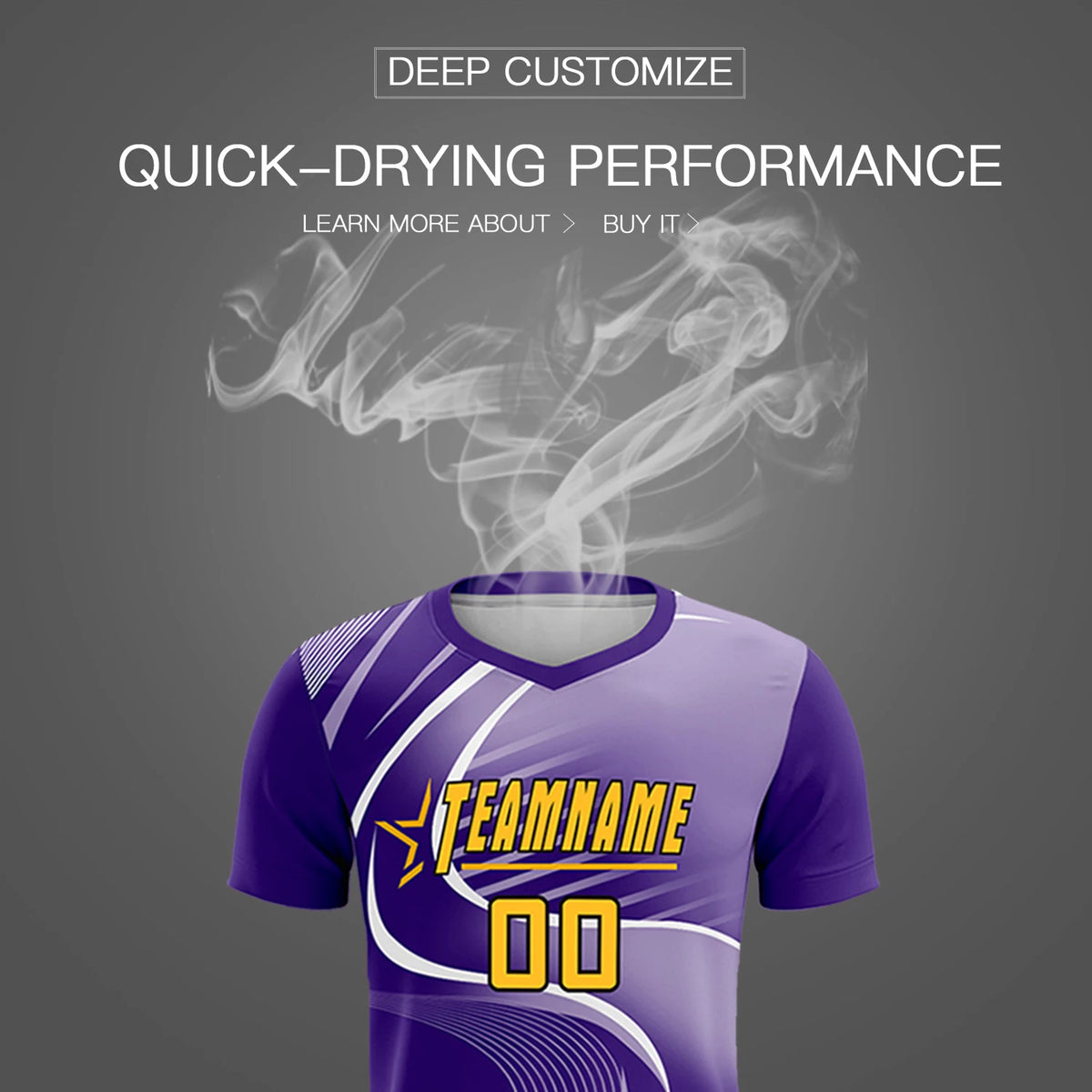 Custom Purple White-Light Purple Casual Printing Sportswear Soccer Sets Jersey