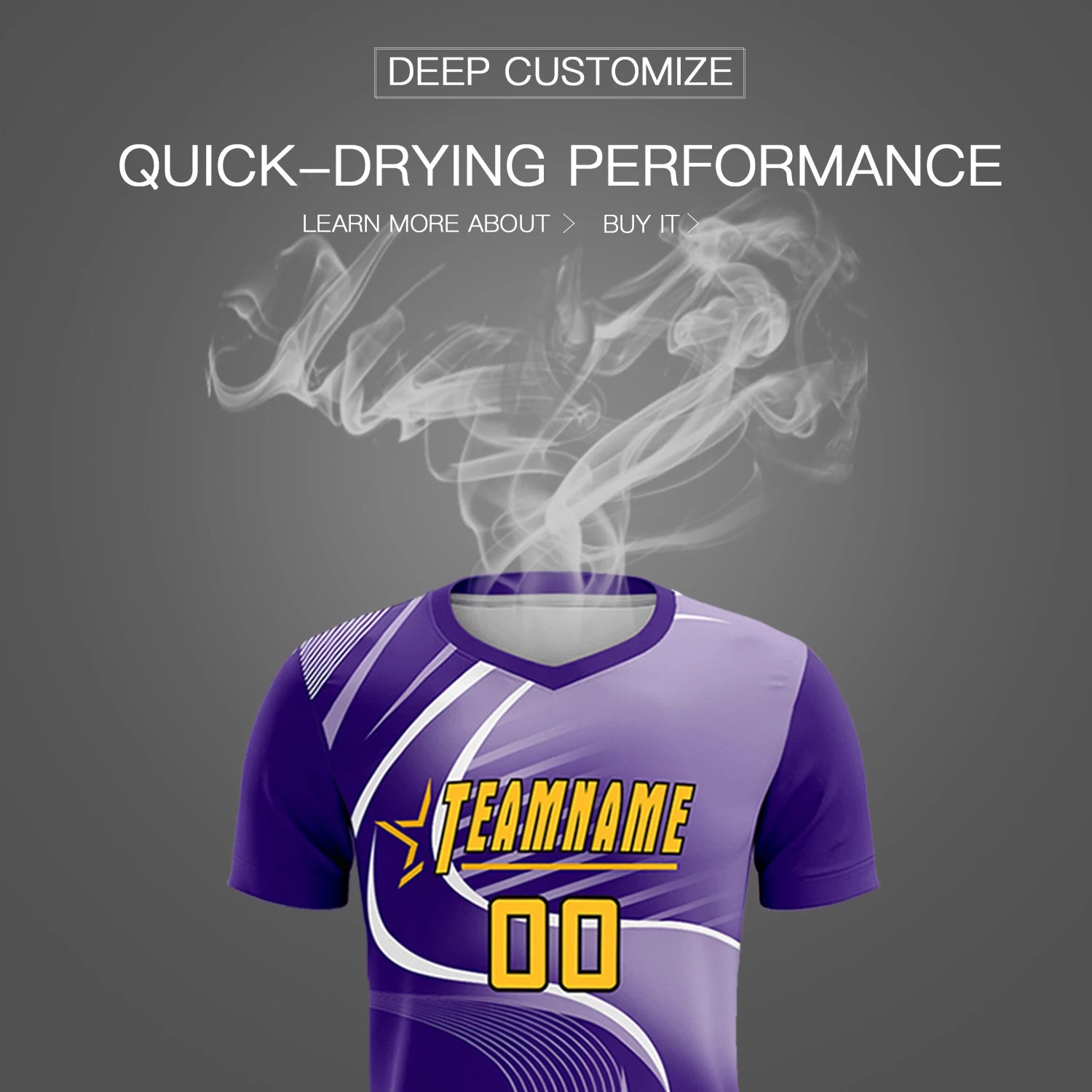 Custom Purple White-Light Purple Casual Printing Sportswear Soccer Sets Jersey