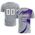 Custom Gray White-Purple Casual Printing Sportswear Soccer Sets Jersey