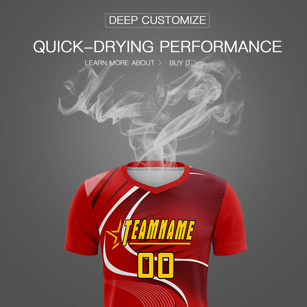 Custom Red White-Crimson Casual Printing Sportswear Soccer Sets Jersey