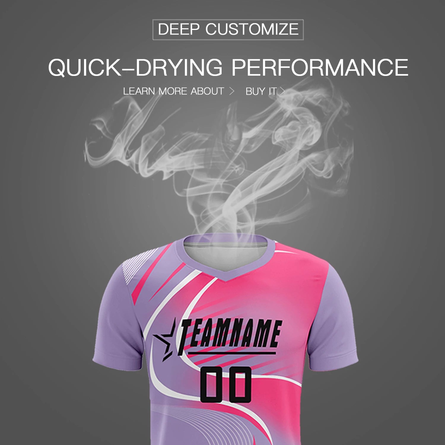 Custom Light Purple White-Pink Casual Printing Sportswear Soccer Sets Jersey