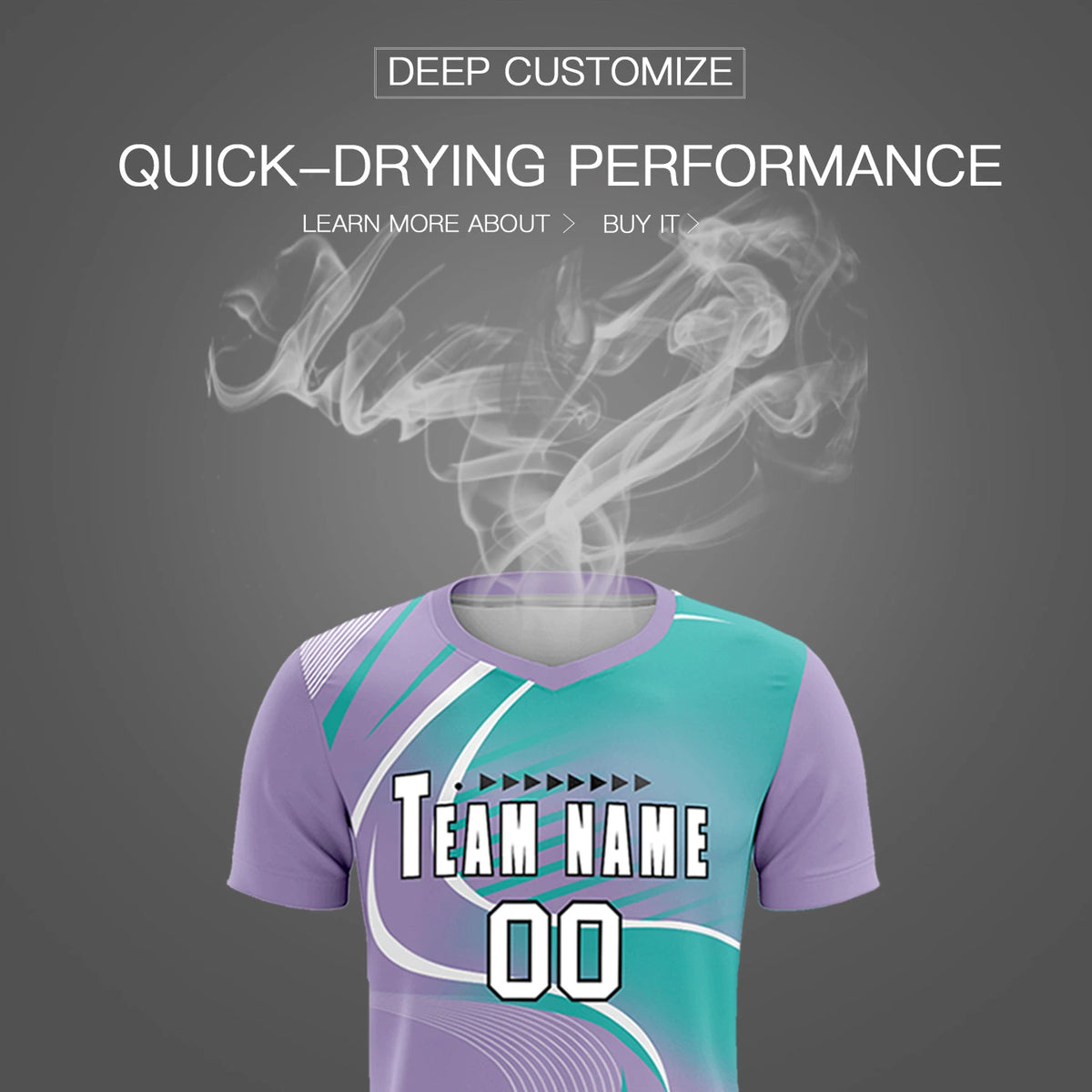 Custom Light Purple White-Bright Green Casual Printing Sportswear Soccer Sets Jersey