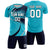 Custom Powder Blue Gray-Navy Casual Printing Sportswear Soccer Sets Jersey