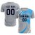 Custom Gray White-Powder Blue Casual Printing Sportswear Soccer Sets Jersey