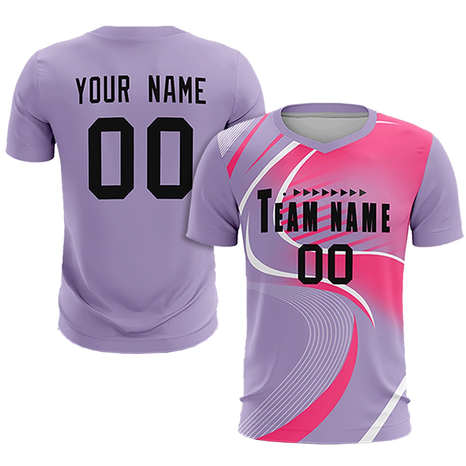 Custom Light Purple White-Pink Casual Printing Sportswear Soccer Sets Jersey