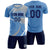 Custom Light Blue White-Gray Casual Printing Sportswear Soccer Sets Jersey