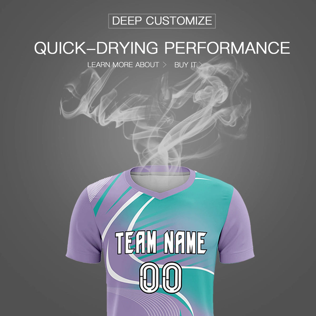 Custom Light Purple White-Bright Green Casual Printing Sportswear Soccer Sets Jersey