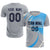 Custom Gray White-Powder Blue Casual Printing Sportswear Soccer Sets Jersey