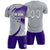 Custom Gray White-Purple Casual Printing Sportswear Soccer Sets Jersey