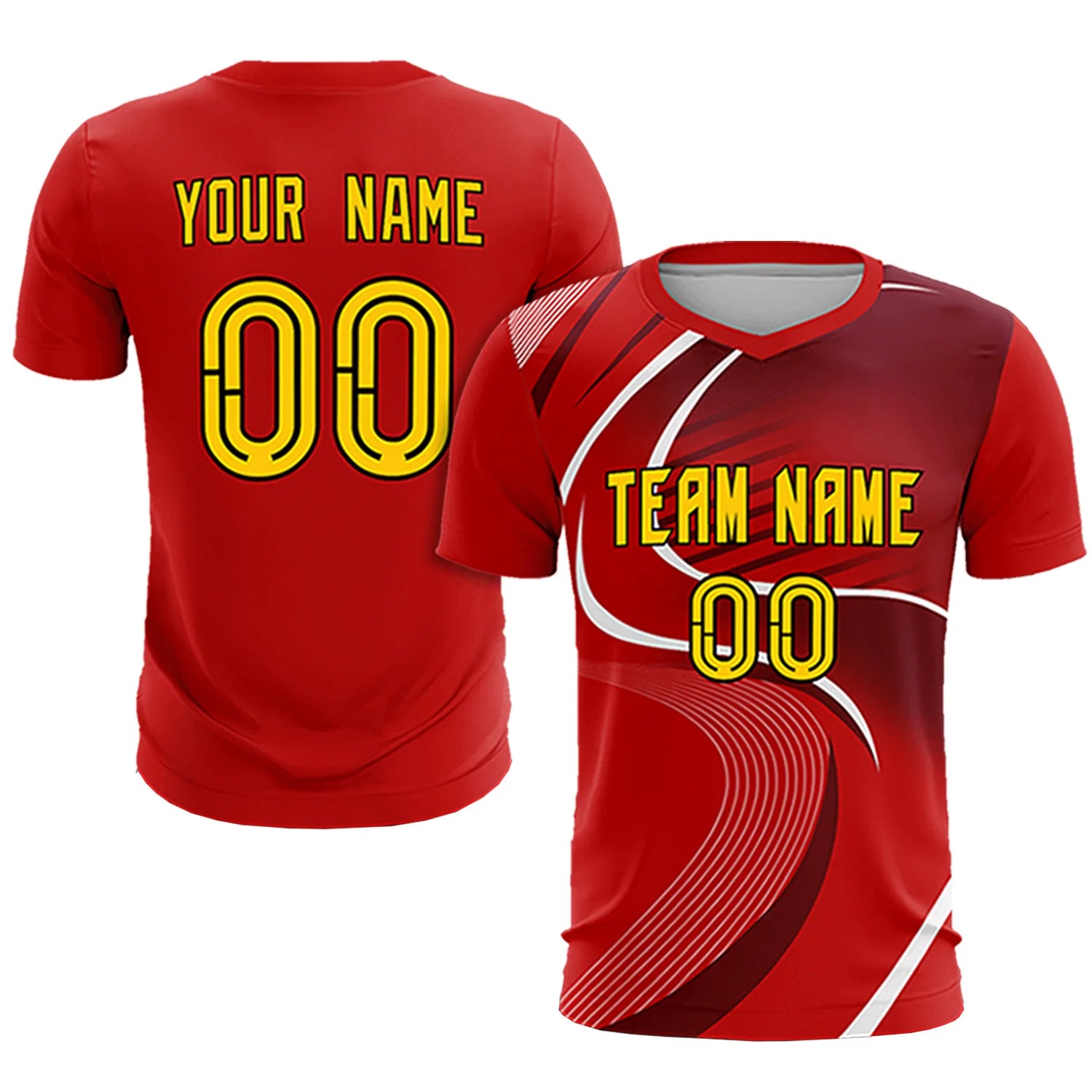 Custom Red White-Crimson Casual Printing Sportswear Soccer Sets Jersey