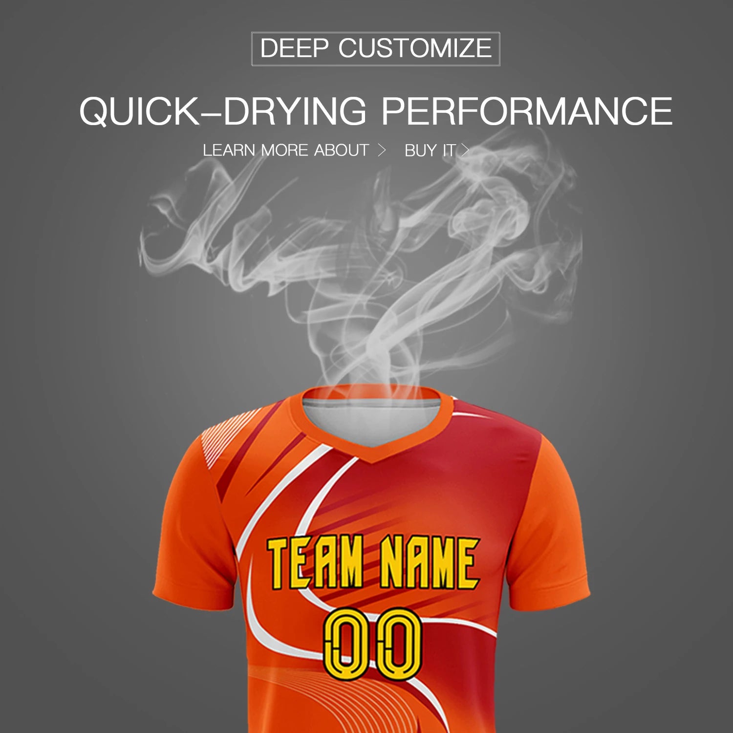 Custom Orange White-Red Casual Printing Sportswear Soccer Sets Jersey