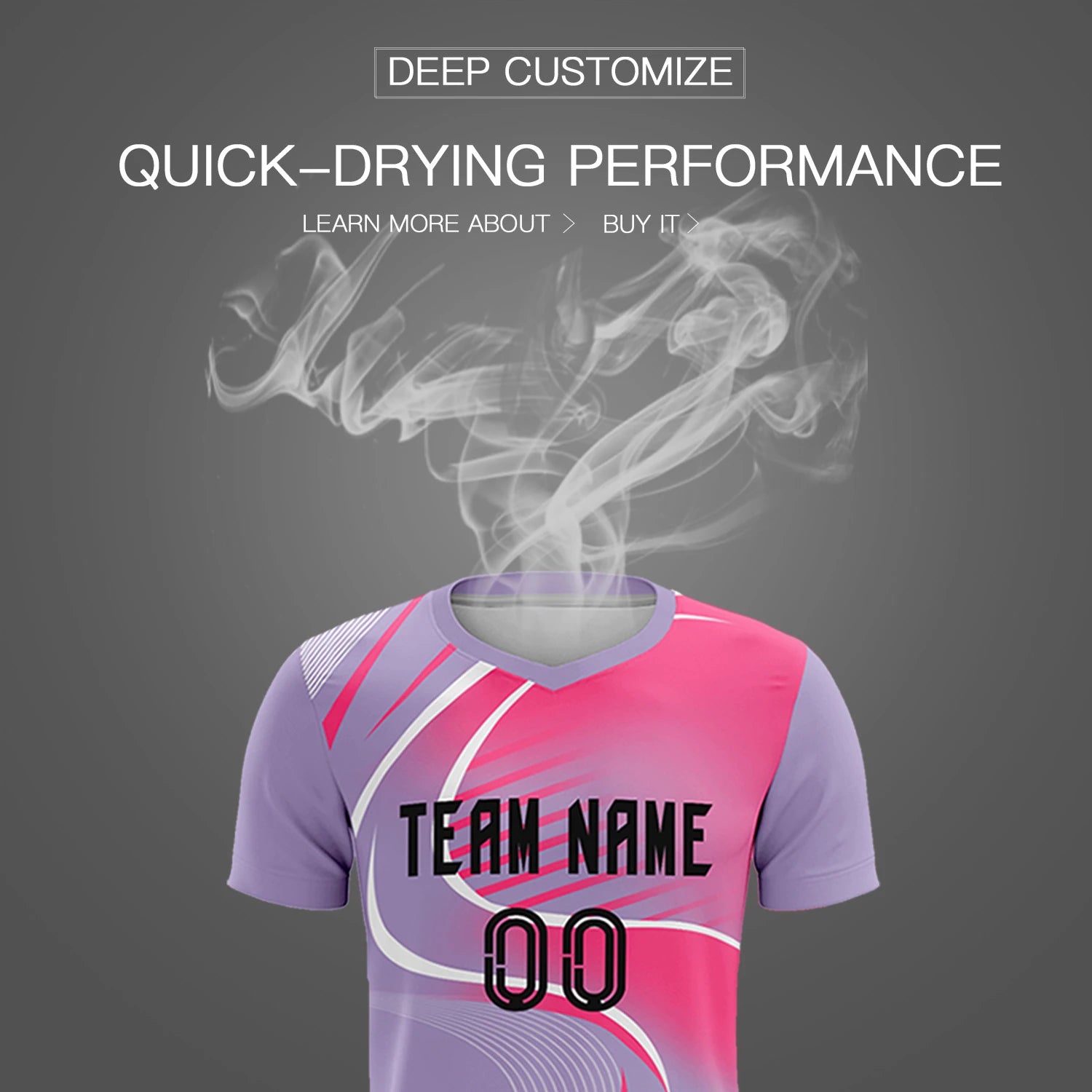 Custom Light Purple White-Pink Casual Printing Sportswear Soccer Sets Jersey