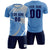 Custom Light Blue White-Gray Casual Printing Sportswear Soccer Sets Jersey