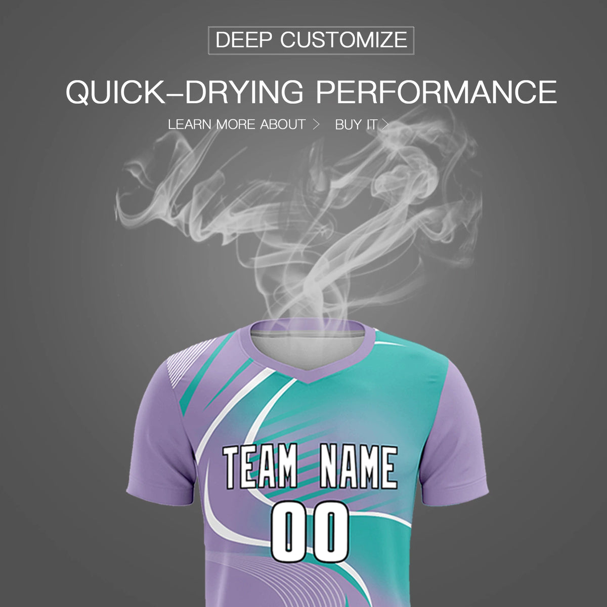 Custom Light Purple White-Bright Green Casual Printing Sportswear Soccer Sets Jersey