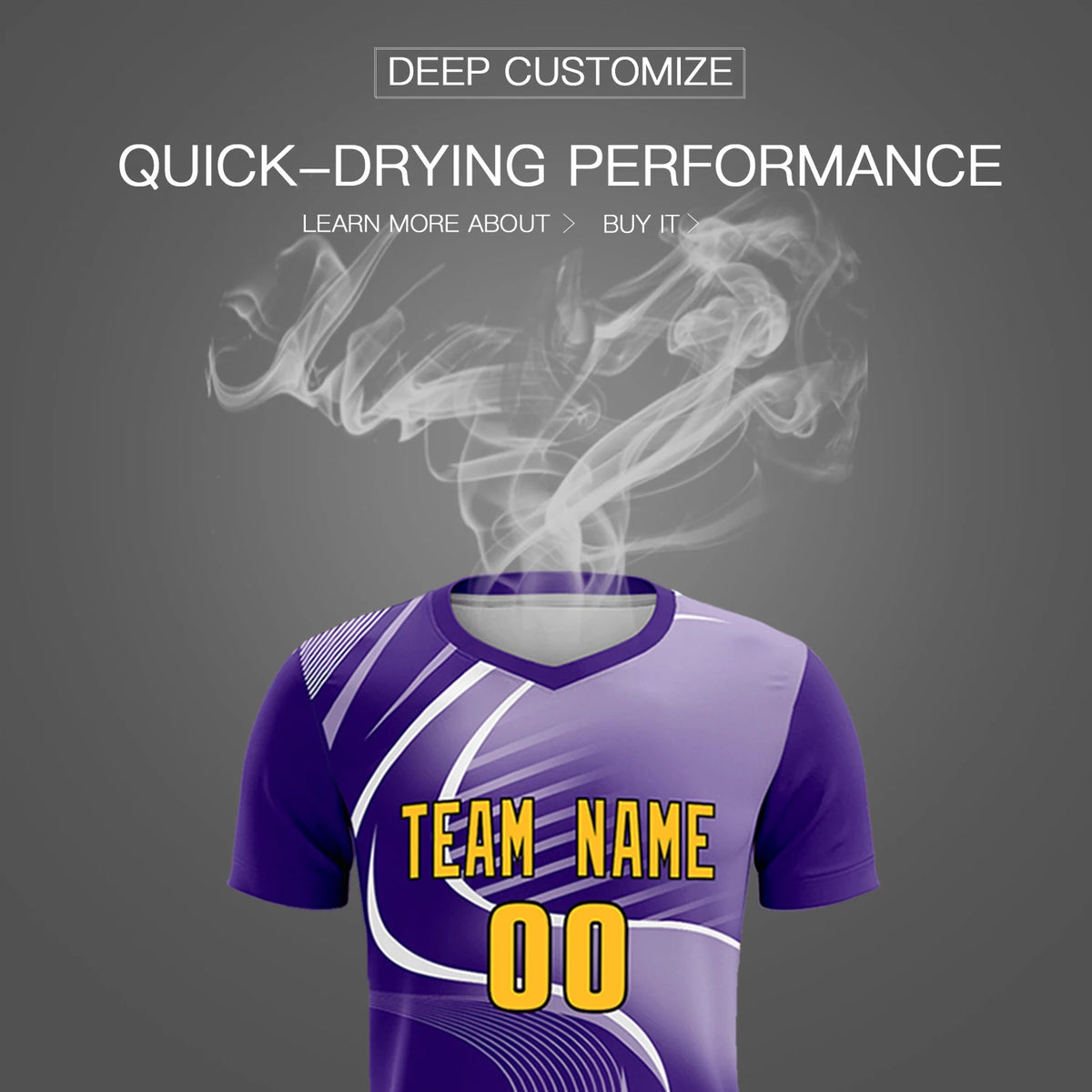 Custom Purple White-Light Purple Casual Printing Sportswear Soccer Sets Jersey