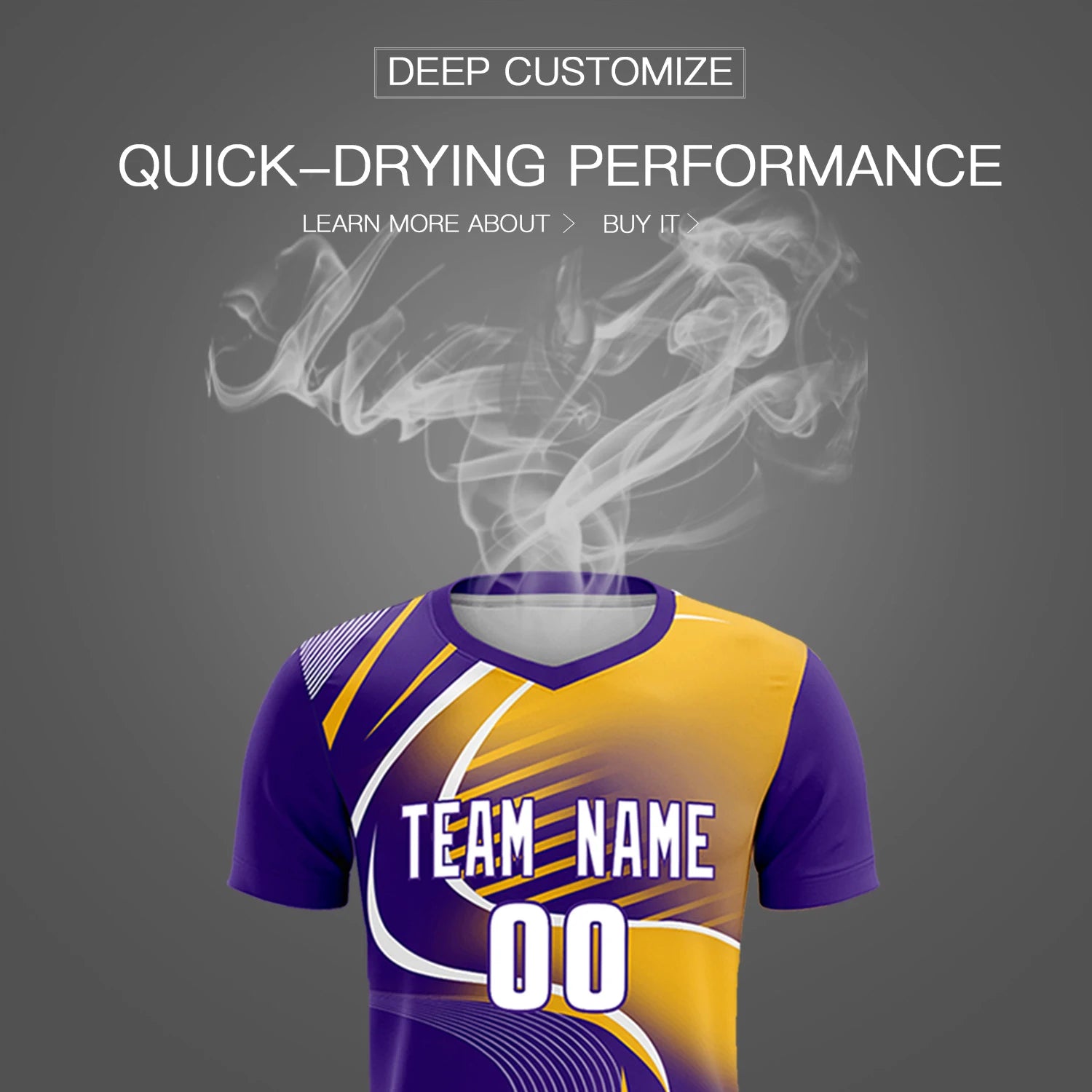 Custom Purple White-Gold01 Casual Printing Sportswear Soccer Sets Jersey