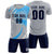 Custom Gray White-Powder Blue Casual Printing Sportswear Soccer Sets Jersey