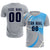 Custom Gray White-Powder Blue Casual Printing Sportswear Soccer Sets Jersey