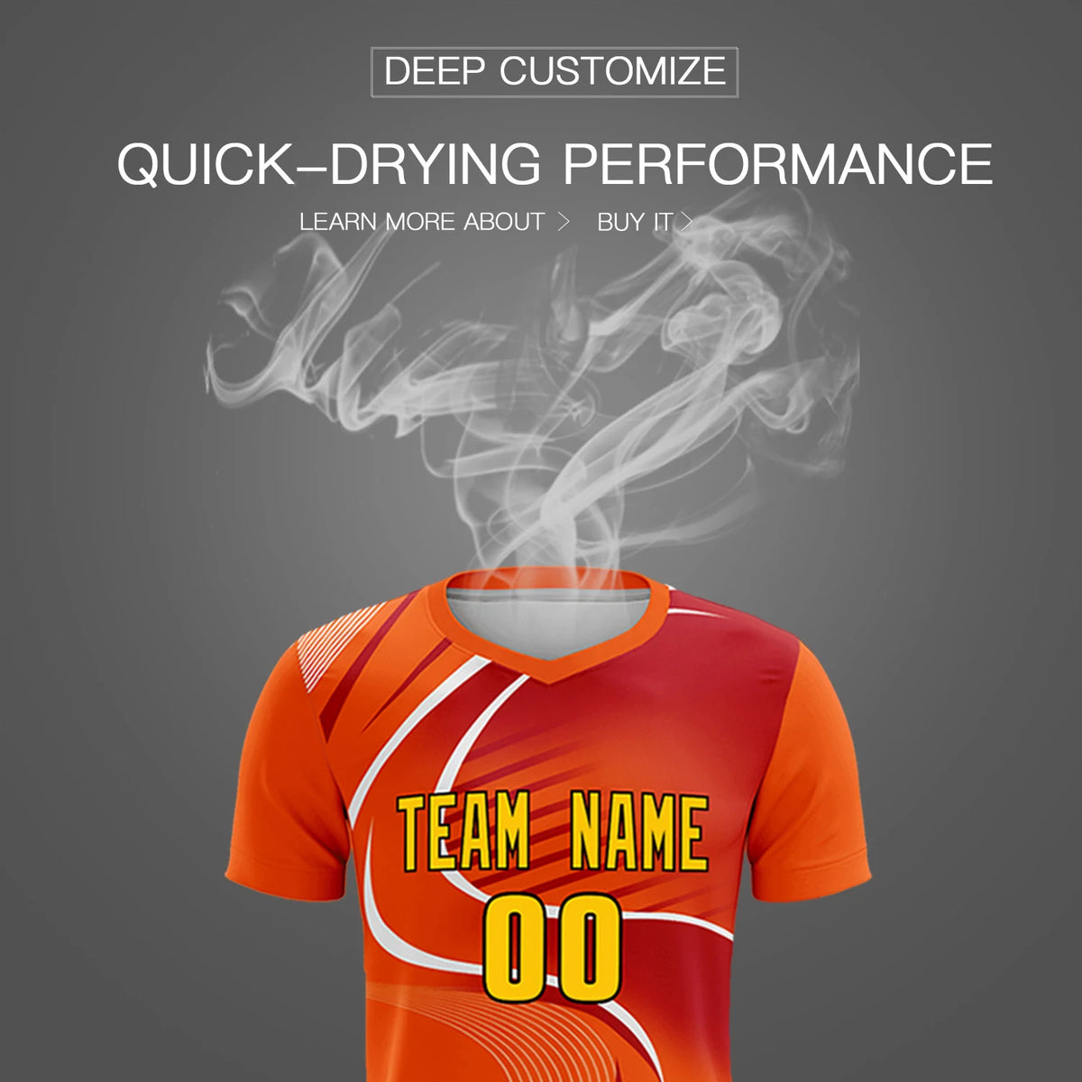 Custom Orange White-Red Casual Printing Sportswear Soccer Sets Jersey