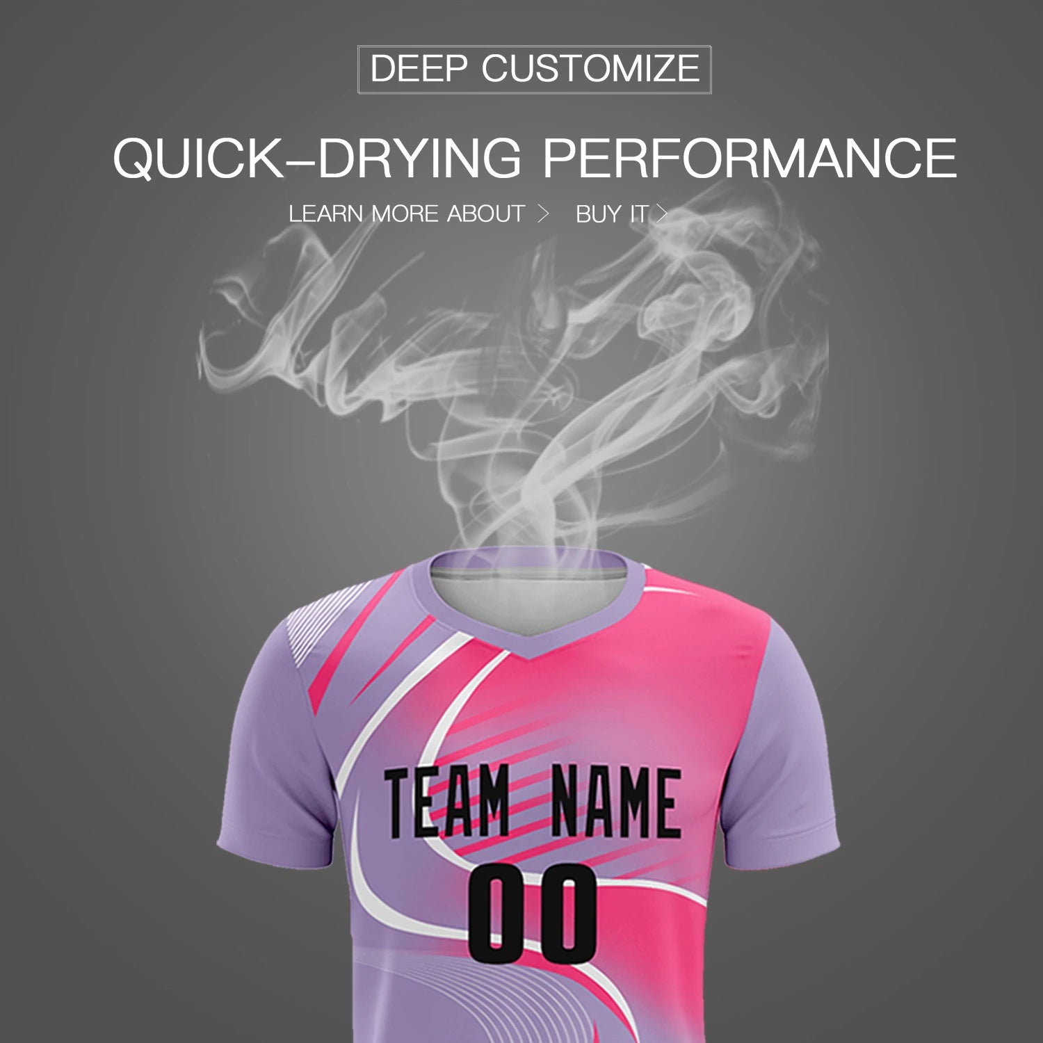 Custom Light Purple White-Pink Casual Printing Sportswear Soccer Sets Jersey